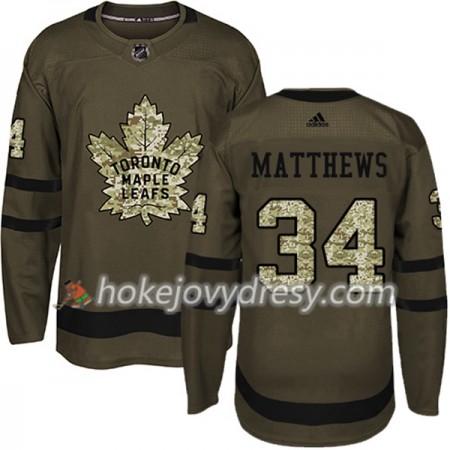 Pánské Hokejový Dres Toronto Maple Leafs Auston Matthews 34 Adidas 2017-2018 Camo Zelená Authentic